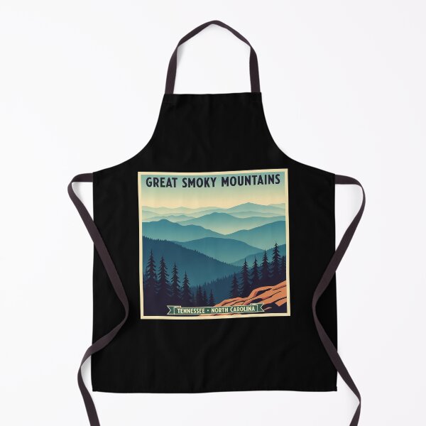 Item preview, Tennessee & North Carolina Border - Great Smoky Mountains Retro Art designed and sold by Digital Dreams Arts.