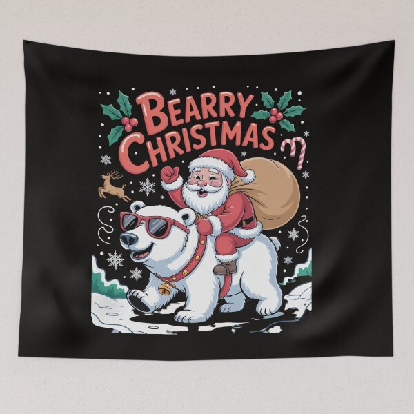 Item preview, Bearry Christmas Polar Bear Santa Fun for Holiday Costume  designed and sold by Clairenity Studio.