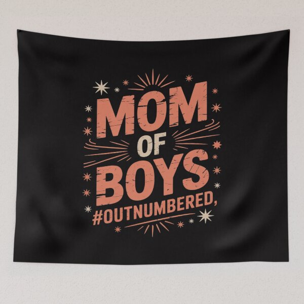 Item preview, Mom of Boys Hashtag Outnumbered Colorful Hearts designed and sold by ryukaizox1.