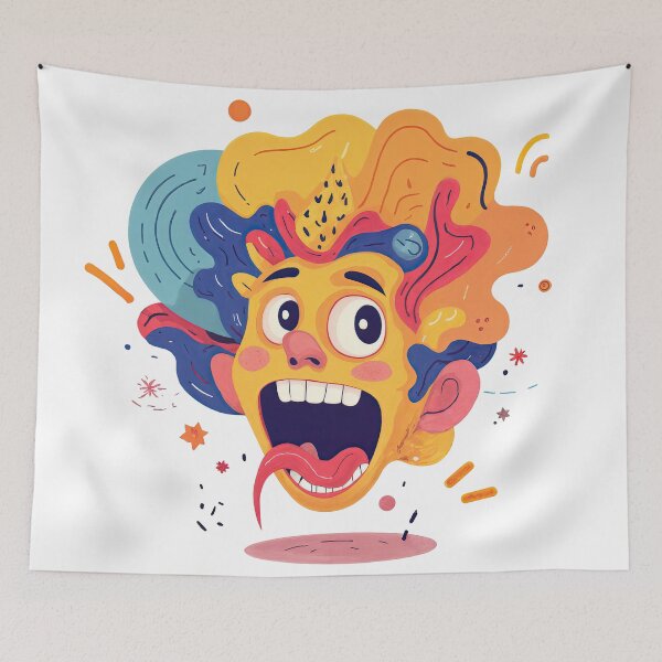 Item preview, Exploding Expression – Surreal Pop Art Portrait designed and sold by ForeverPrintsOK.