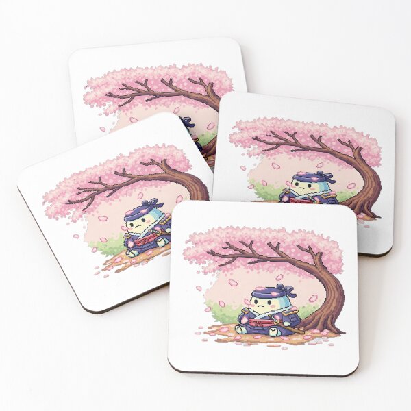 Item preview, Snow Samurai Blob – Elegant Winter Pixel Art Sticker designed and sold by Pixel Girl Aesthetic Studio.