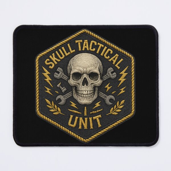 Item preview, Skull Tactical Unit wrench skull hex patch designed and sold by LaNadaYFundante.