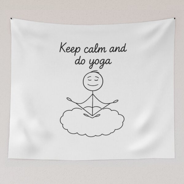 Item preview, Keep Calm and Do Yoga – Minimalist Meditating Stick Figure designed and sold by DesignNadine.