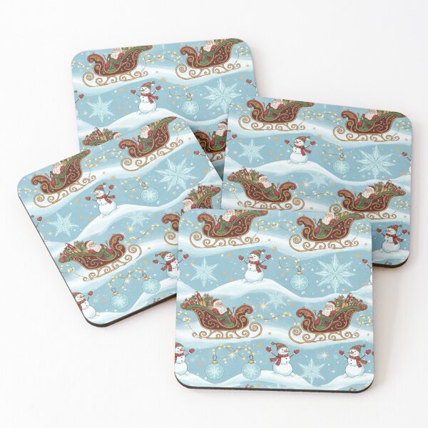 Item preview, Christmas Santas Sleighs Snowmen and Baubles: Embrace the spirit of Christmas with this delightful Christmas Pattern designed and sold by Grang Art Artistic Designs.