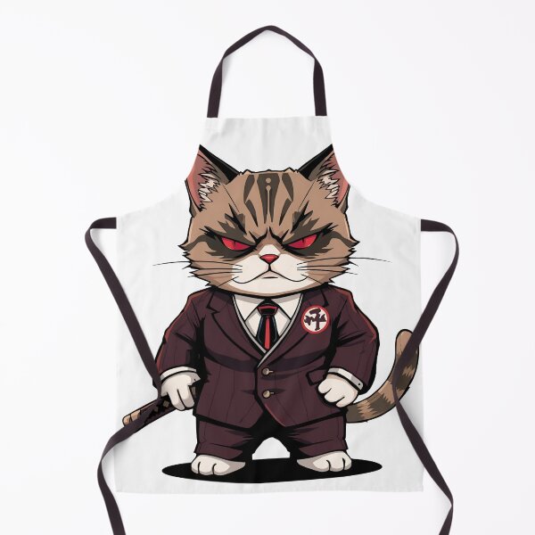 Item preview, The Little Godfather - Anime Chibi Cat with Sword designed and sold by The Grumpy Pet Club.