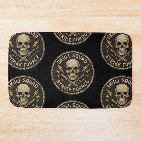 Item preview, Skull Squad Strike Force skull swords round patch designed and sold by LaNadaYFundante.