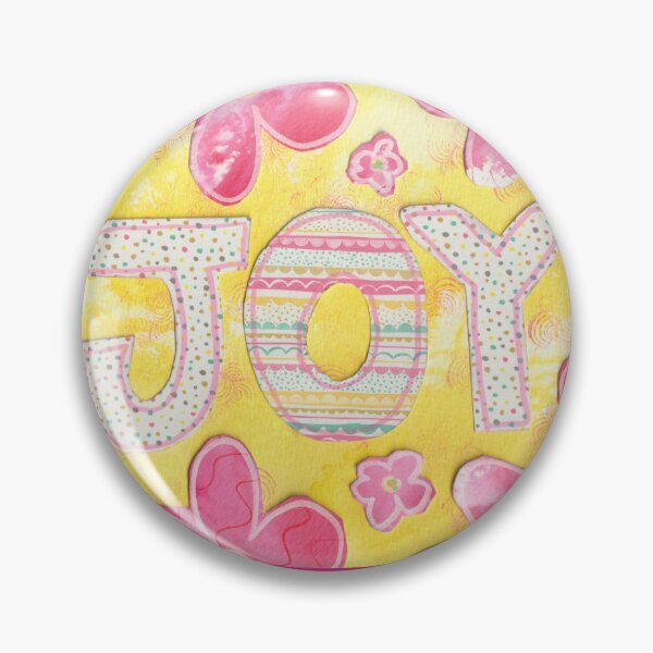 Item preview, Handmade Joy Word Yellow Pink Flowers designed and sold by LiorSmithDesign.