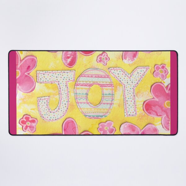 Item preview, Handmade Joy Word Yellow Pink Flowers designed and sold by LiorSmithDesign.