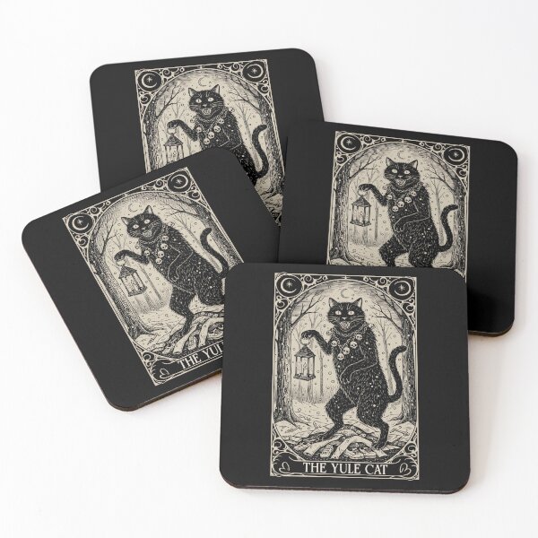 Item preview, Retro Vintage The Yule Cat Tarot Card Dark Christmas Holiday designed and sold by LightCoverSame.