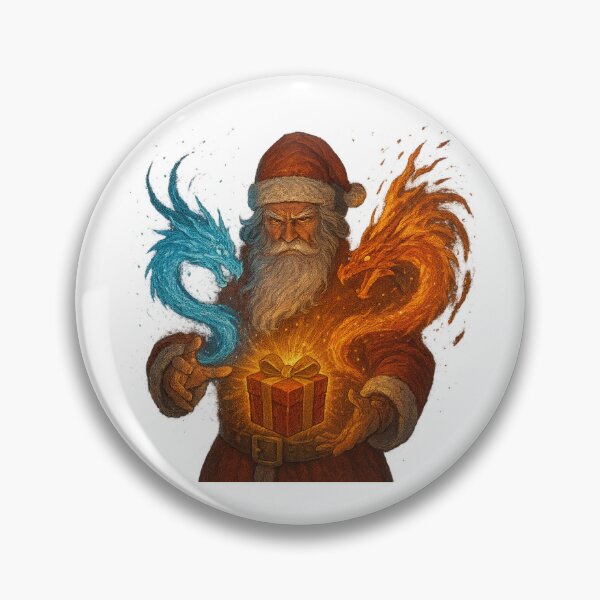 Item preview, Dragonbinder Santa – Epic Santa Controlling Fire and Ice Dragons, Radiant Solar Gift, Powerful Magical Christmas Art, Fantasy Holiday Illustration designed and sold by RedStudioPRO872.
