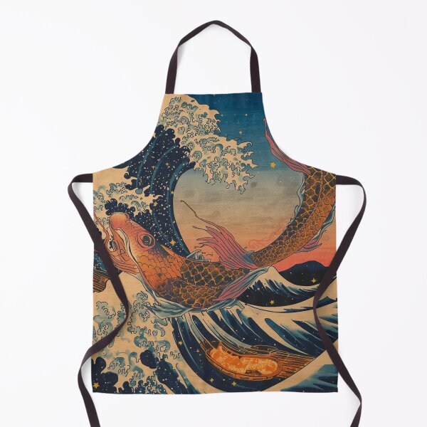 Item preview, Celestial Koi Dragon Ukiyo-e Print – Neon Tokyo Bay Fantasy Artwork designed and sold by Vandy Fullam.