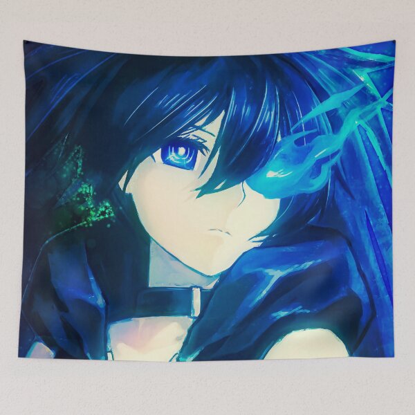 Item preview, Fiery Resolve Of Black Rock Shooter Blue Flame Warrior designed and sold by thedarvills.