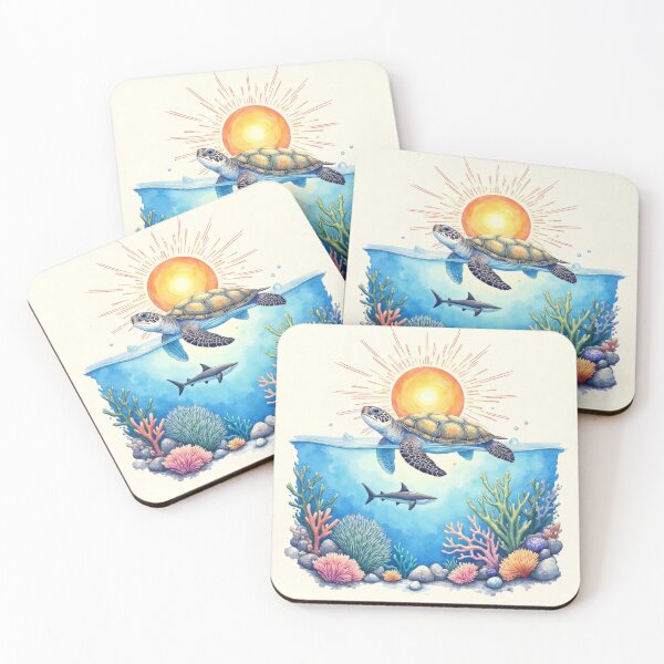 Item preview, Barrier Reef - Lino Print Style designed and sold by Ashish1204.