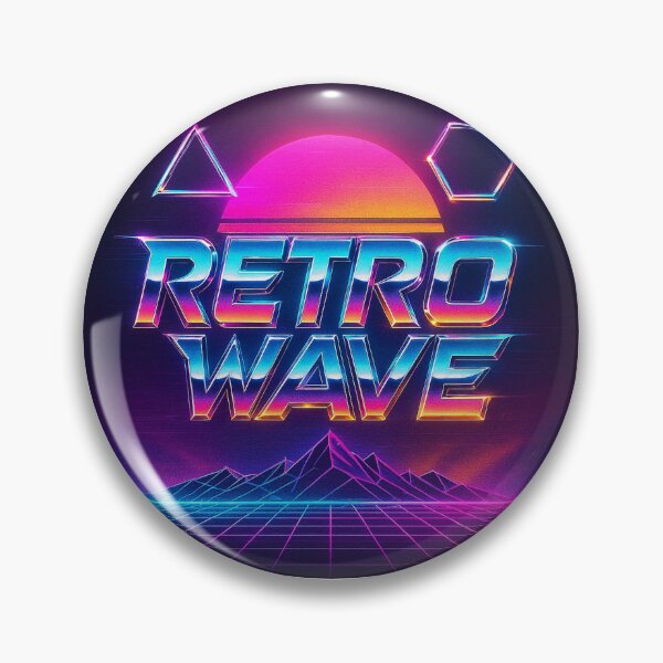 Item preview, Retro Synthwave Landscape with Chrome Neon designed and sold by LaraVisionsArts.