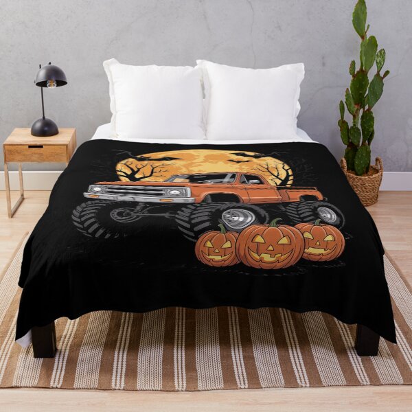 Item preview, Monster Truck Halloween Jack O Lantern Moon Pumpkin Boy designed and sold by velltoons.