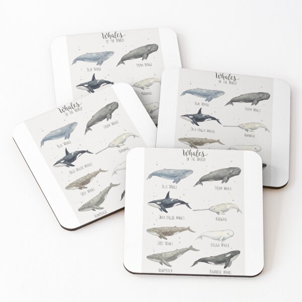 Item preview, Whales of the World – Watercolor Marine Life Illustration designed and sold by Classkaar.