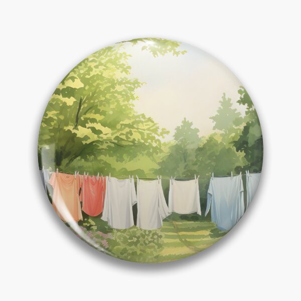 Item preview, Vintage Laundry Line Oil Painting, Farmhouse Art designed and sold by SavageVision.