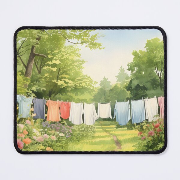 Item preview, Vintage Laundry Line Oil Painting, Farmhouse Art designed and sold by SavageVision.