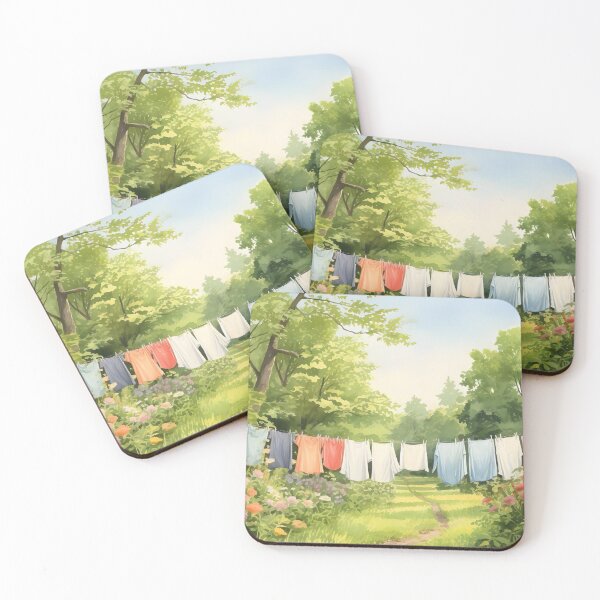 Item preview, Vintage Laundry Line Oil Painting, Farmhouse Art designed and sold by SavageVision.