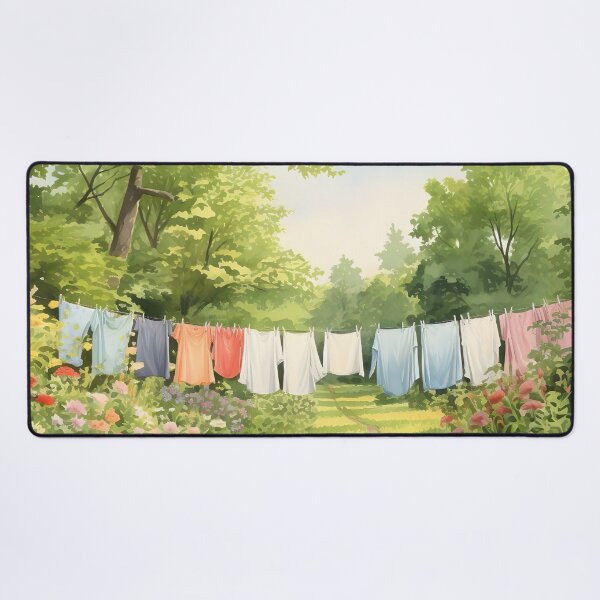 Item preview, Vintage Laundry Line Oil Painting, Farmhouse Art designed and sold by SavageVision.