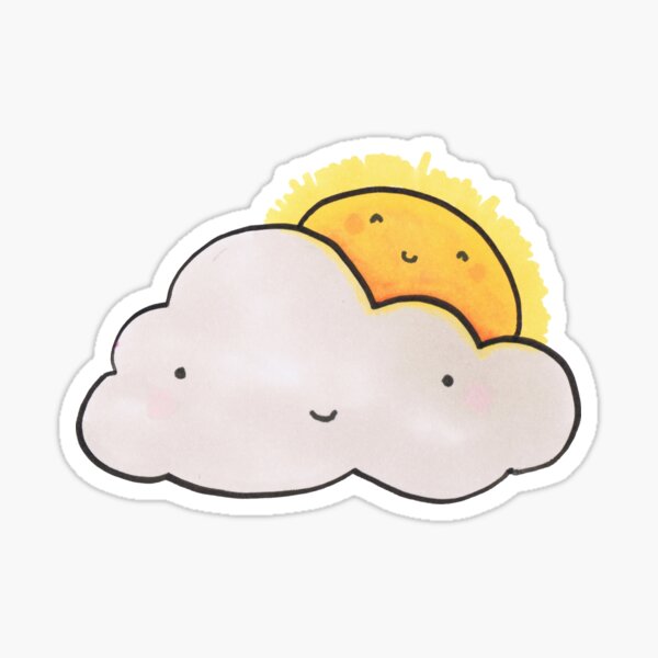Sun and Cloud Buddies Sticker