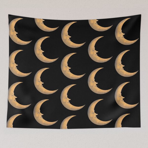 Item preview, Yellow Crescent Moon Vintage Style designed and sold by agustintr-evino.