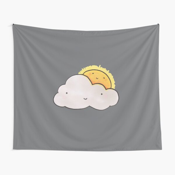 Sun and Cloud Buddies Tapestry