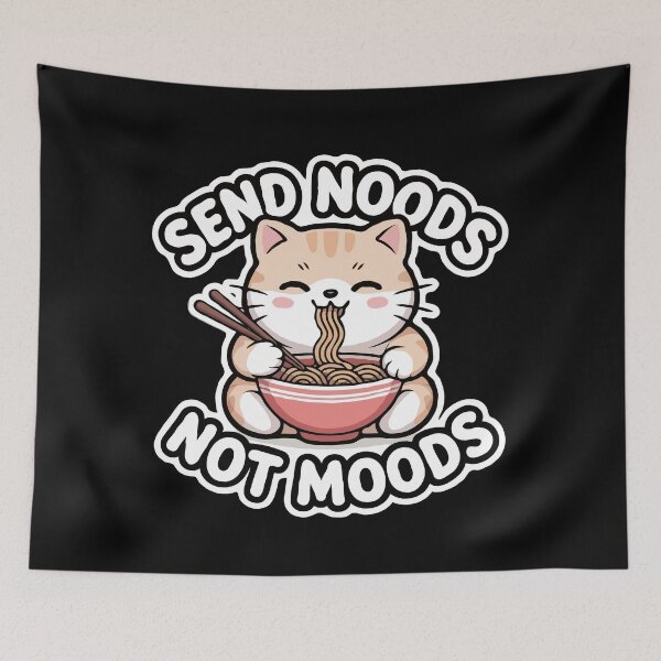 Item preview, Cute Noodle Cat Send Noods Not Moods designed and sold by RkskArt.