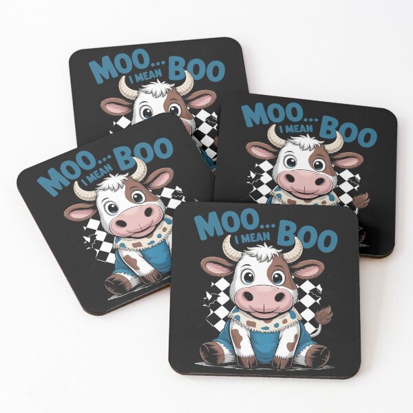 Item preview, Moo I Mean Boo Spooky Cow Halloween Patchwork Spooky Ghost designed and sold by velltoons.
