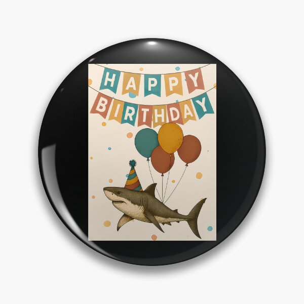Item preview, Shark Birthday Card  Funny Party Animal With Balloons designed and sold by agustintr-evino.