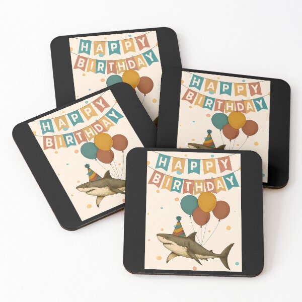 Item preview, Shark Birthday Card  Funny Party Animal With Balloons designed and sold by agustintr-evino.