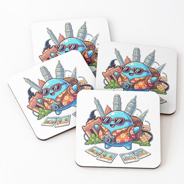 Item preview, Cute Alien Tourist Blob – Retro Space Travel Pixel Sticker designed and sold by Pixel Girl Aesthetic Studio.