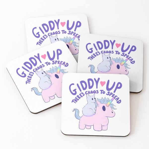 Item preview, Cute Cat Riding Unicorn - Giddy Up Theres Chaos To Spread designed and sold by agustintr-evino.