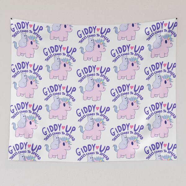 Item preview, Cute Cat Riding Unicorn - Giddy Up Theres Chaos To Spread designed and sold by agustintr-evino.