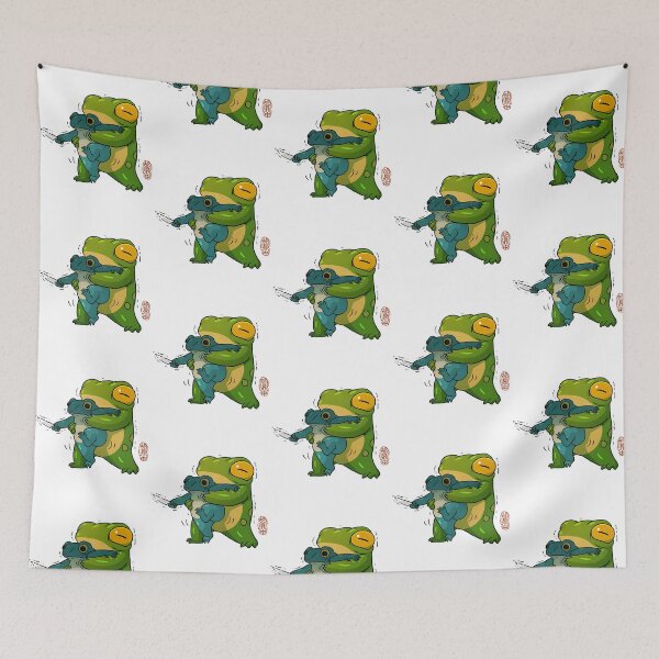 Item preview, Cute Stabby Frog Being Held Back Let It Go Bro Artwork Asian Style designed and sold by agustintr-evino.