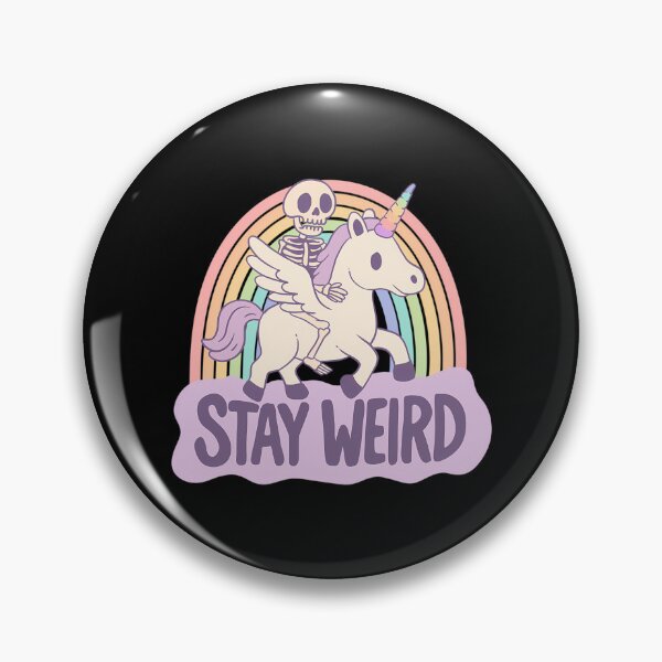 Item preview, Stay Weird - Skeleton Rides A Unicorn Into The Surreal designed and sold by agustintr-evino.