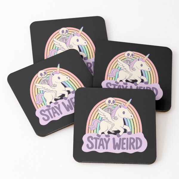 Item preview, Stay Weird - Skeleton Rides A Unicorn Into The Surreal designed and sold by agustintr-evino.