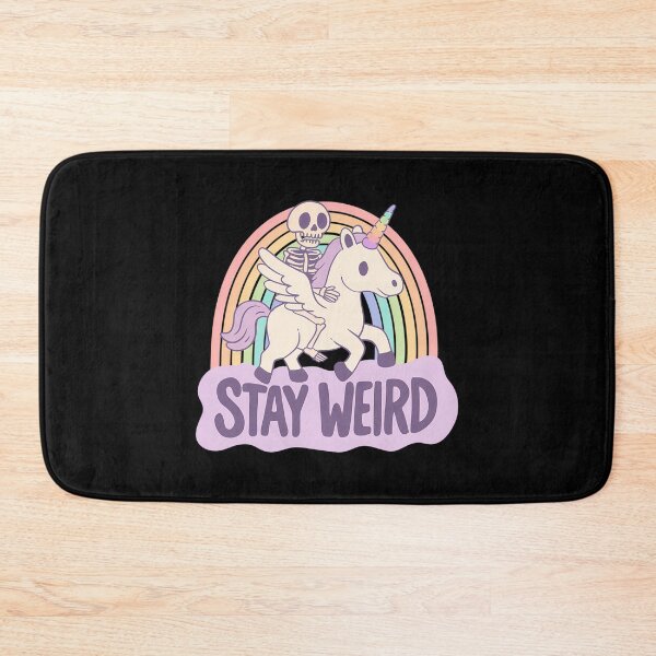 Item preview, Stay Weird - Skeleton Rides A Unicorn Into The Surreal designed and sold by agustintr-evino.