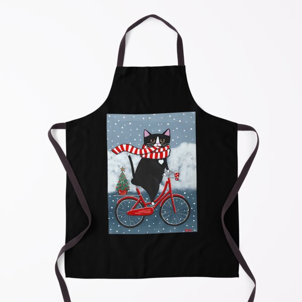 Item preview, Tuxedo Cat Winter Bicycle Ride designed and sold by agustintr-evino.