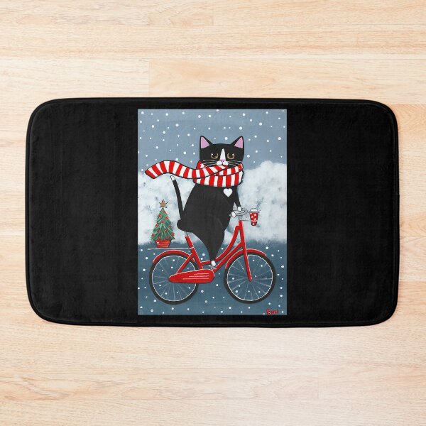 Item preview, Tuxedo Cat Winter Bicycle Ride designed and sold by agustintr-evino.