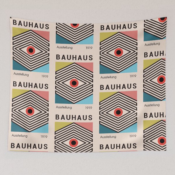 Item preview, Bauhaus 1919 Poster Art With Geometric Diamond Pattern And Bold Central Eye Symbol designed and sold by portokalis.
