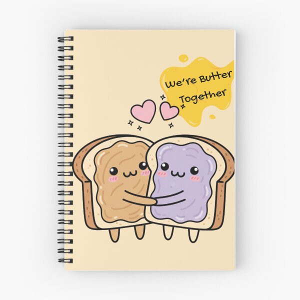 Item preview, Kawaii Toast Friends Hugging Sticker "We're Butter Together" designed and sold by SebastianSpace.