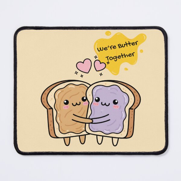 Item preview, Kawaii Toast Friends Hugging Sticker "We're Butter Together" designed and sold by SebastianSpace.