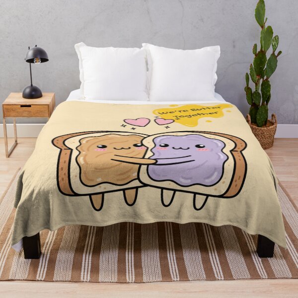 Item preview, Kawaii Toast Friends Hugging Sticker "We're Butter Together" designed and sold by SebastianSpace.