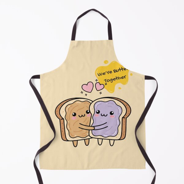 Item preview, Kawaii Toast Friends Hugging Sticker "We're Butter Together" designed and sold by SebastianSpace.