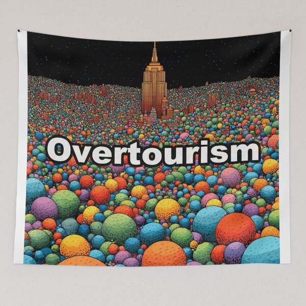Item preview, Overtourism – A colorful commentary on crowded cities designed and sold by casualnature.