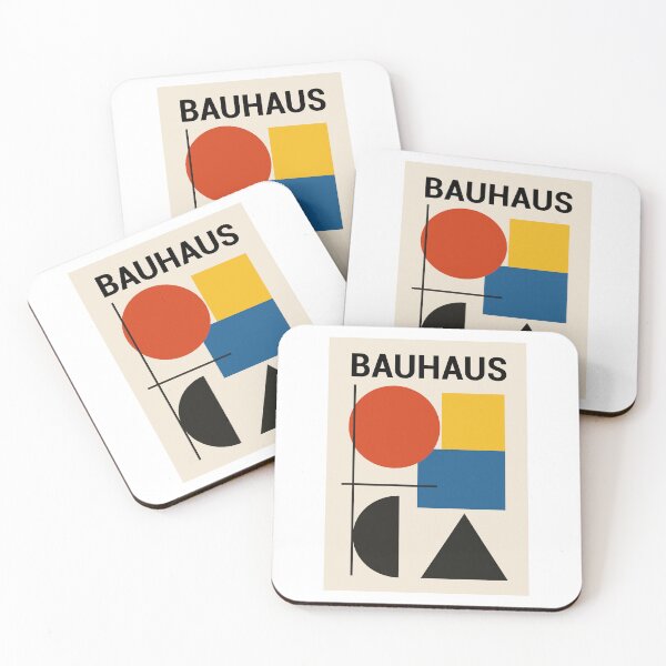 Item preview, Bauhaus Inspired Abstract Geometric Poster With Circles Squares Triangles And Bold Colors designed and sold by portokalis.