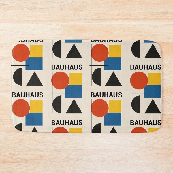 Item preview, Bauhaus Inspired Abstract Geometric Poster With Circles Squares Triangles And Bold Colors designed and sold by portokalis.