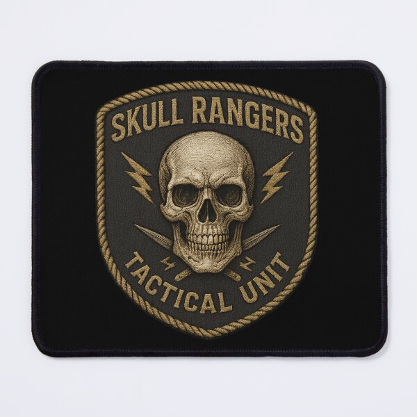 Item preview, Skull Rangers Tactical Unit golden skull shield designed and sold by LaNadaYFundante.