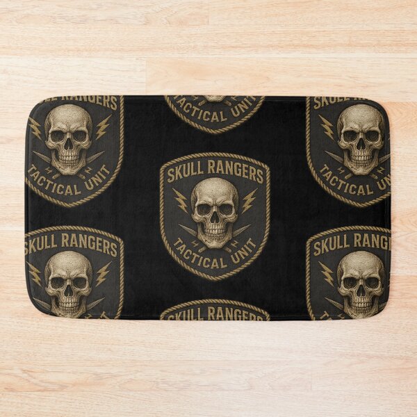 Item preview, Skull Rangers Tactical Unit golden skull shield designed and sold by LaNadaYFundante.